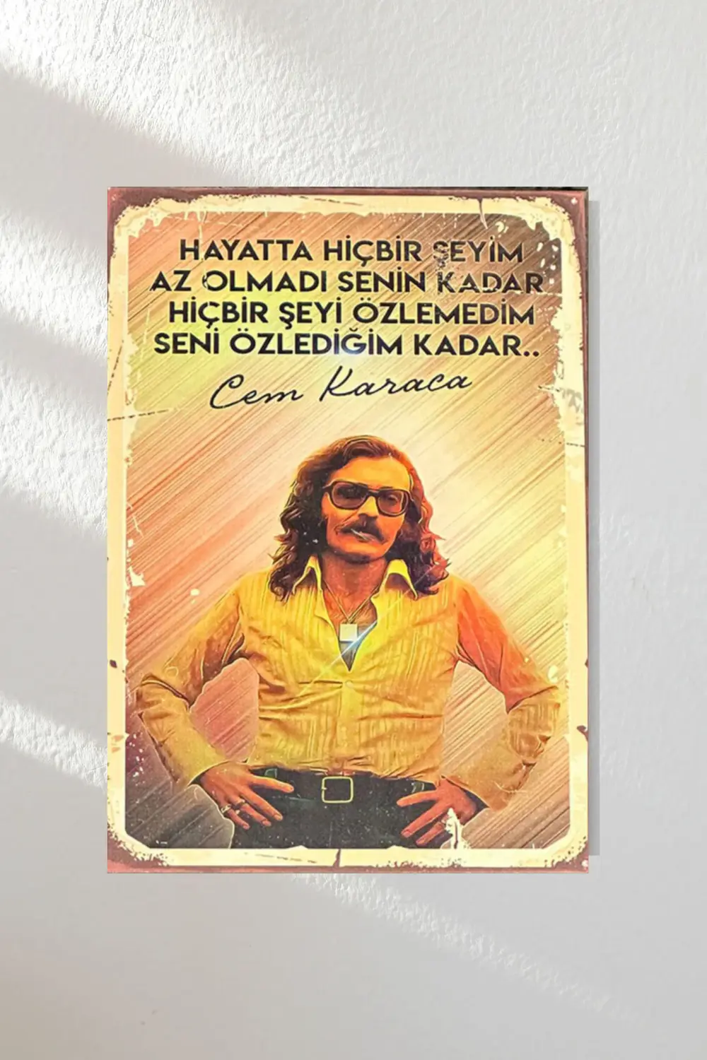 "cem Karaca" Ahşap Poster Üçlü Set 20*15 Cm