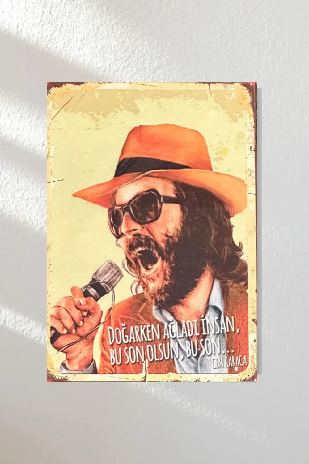 "cem Karaca" Ahşap Poster Üçlü Set 20*15 Cm
