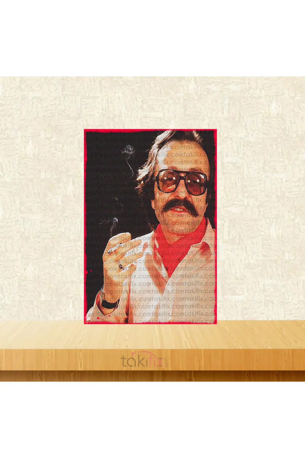 Cem Karaca Tasarımlı 20x30 cm Retro Ahşap Tablo