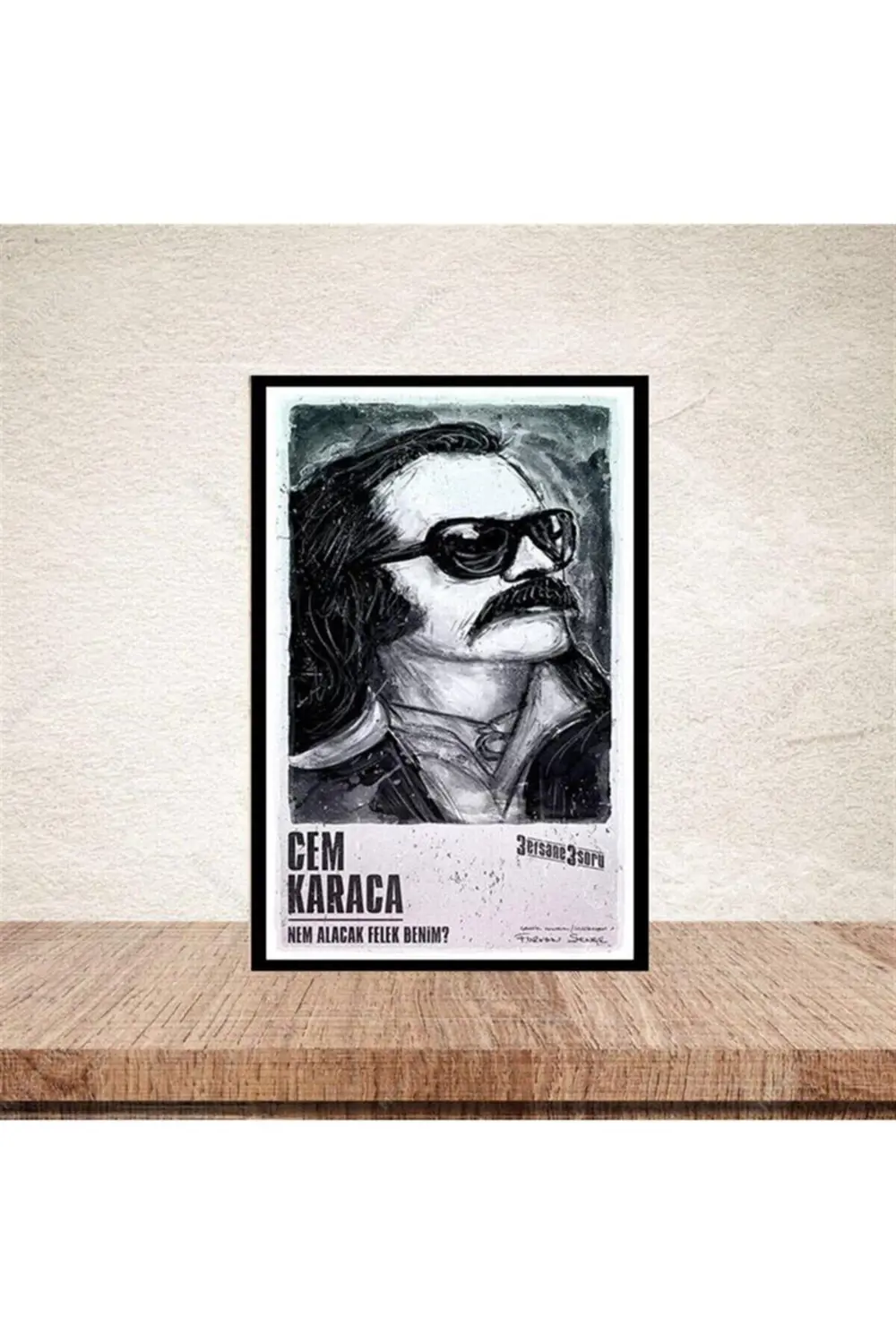 Cem Karaca Tasarımlı Ahşap Retro Poster