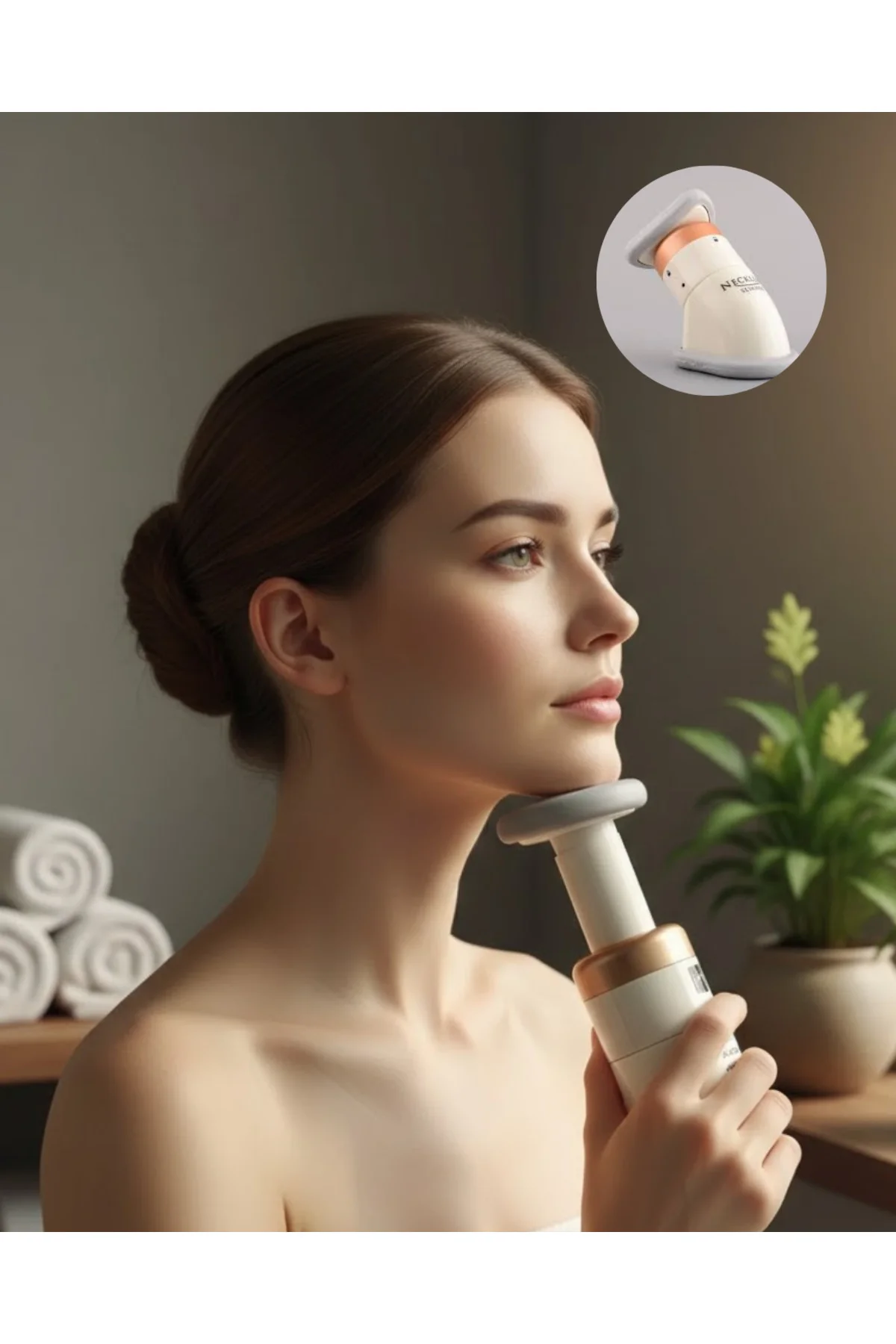 Çene ve Boyun Toparlayıcı Egzersiz Masaj Aleti Yaylı Sistemli