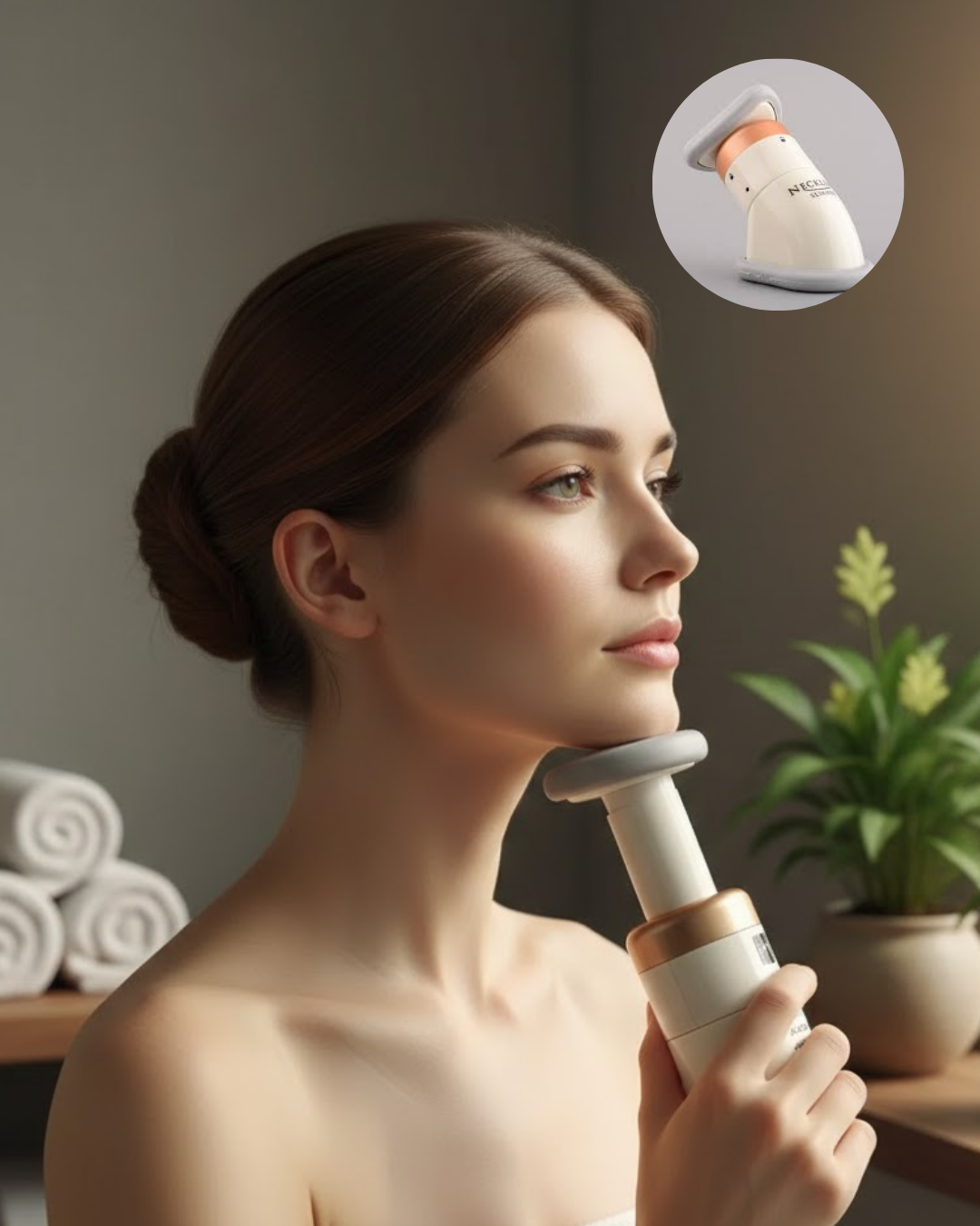 Çene ve Boyun Toparlayıcı Egzersiz Masaj Aleti Yaylı Sistemli