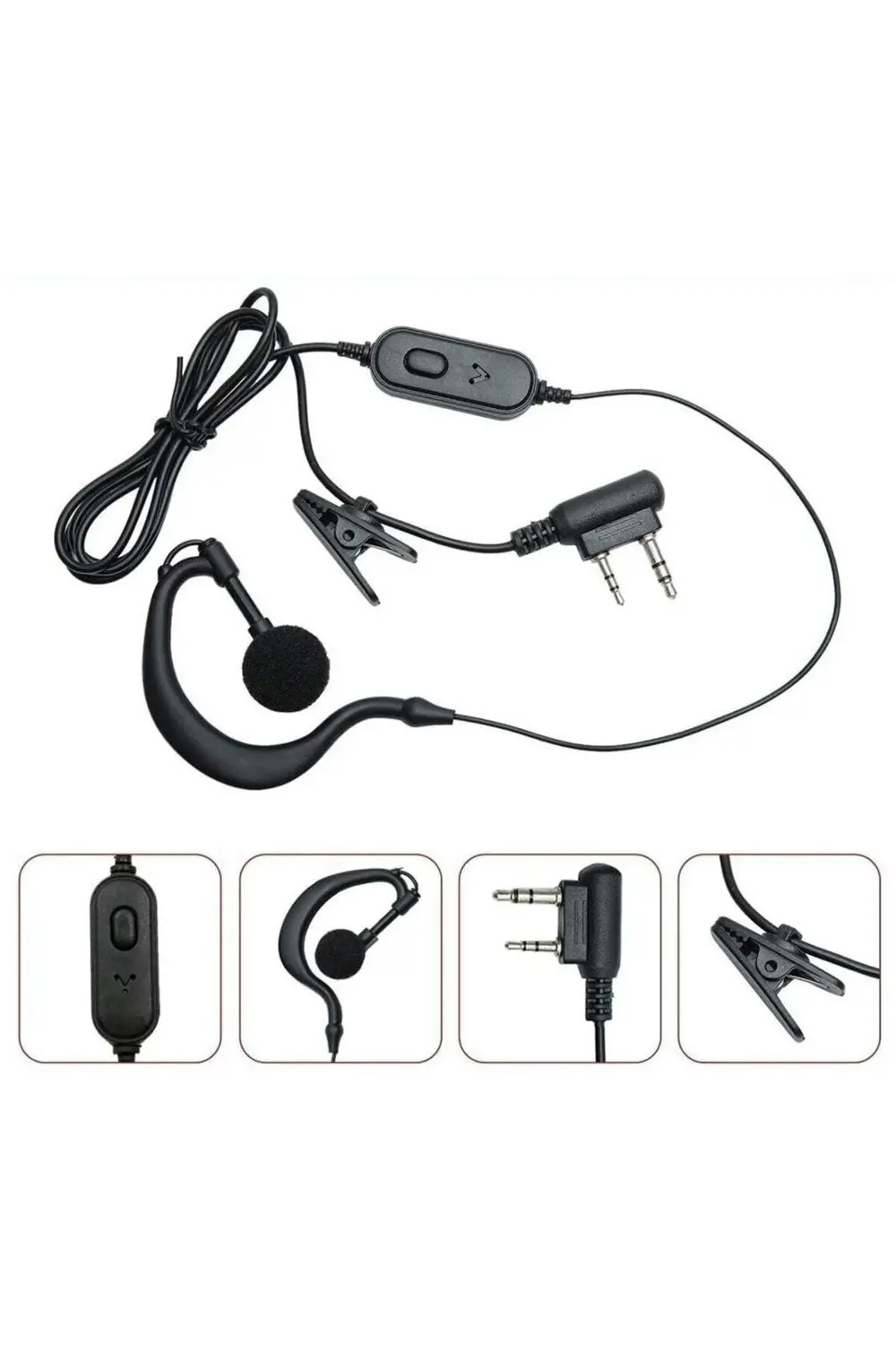 Çengel Telsiz Kulaklığı (baofeng-kırısun-sfe-wouxun-tyt-mars-wln)