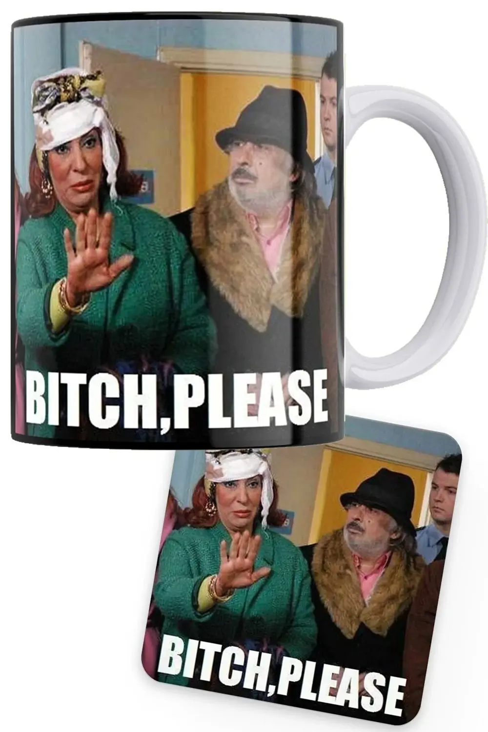 Cennet Mahallesi Serisi Pembe-yunus Baskılı Porselen Kupa, Ahşap