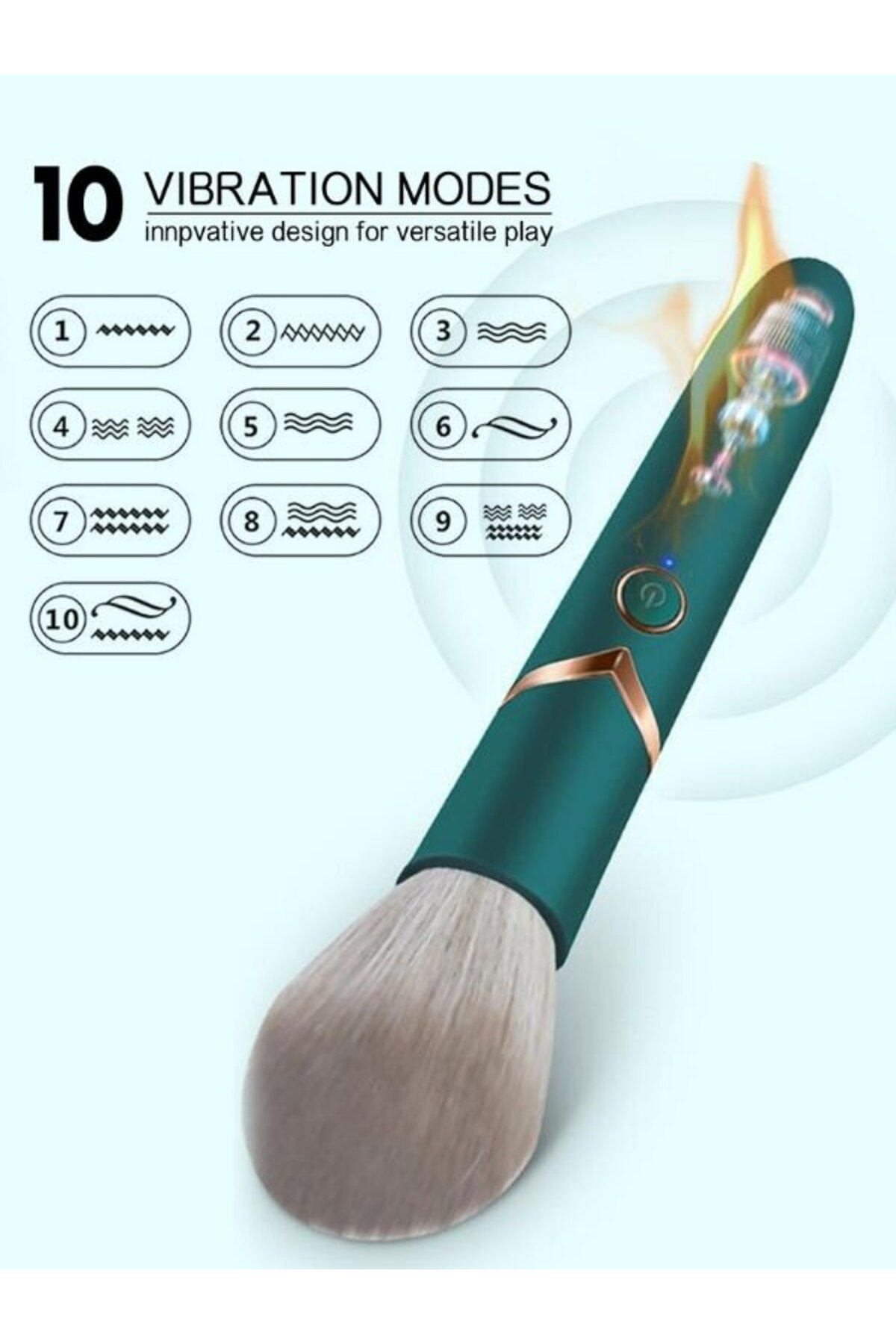 Censan USB Şarj Edilebilir 10 Hızlı Silikon Makyaj Fırçası - C-78