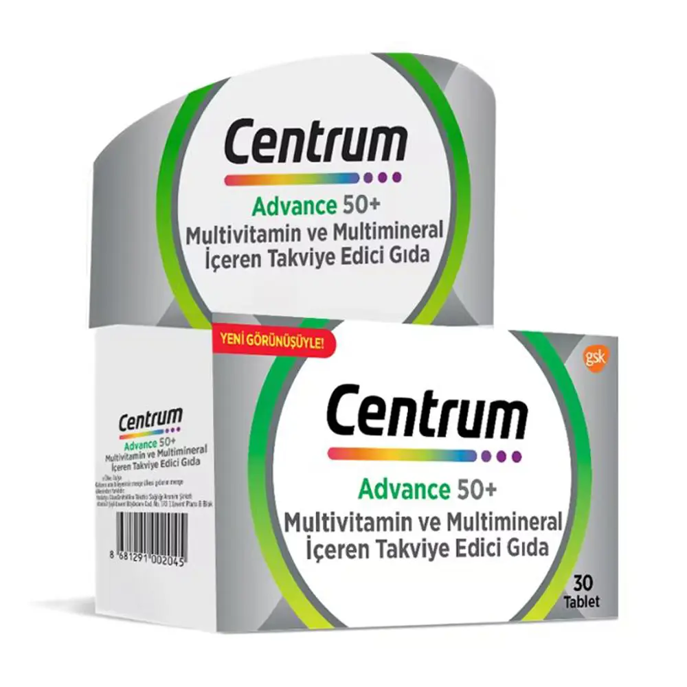 Centrum Advance 50+ Multivitamin 30 tablet Yeni Ambalajlı 8681291 Centrum Advance 50+ Multivitamin 30 tablet Yeni Ambalajlı 8681291