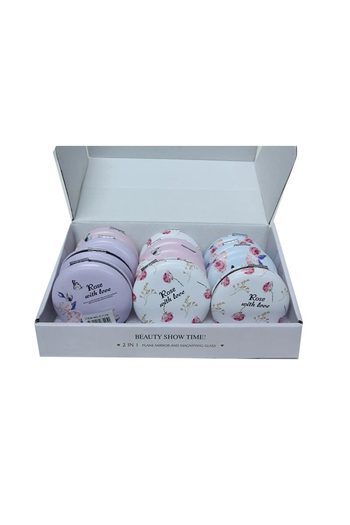 Cep Aynası Yuvarlak Tombul Flowers