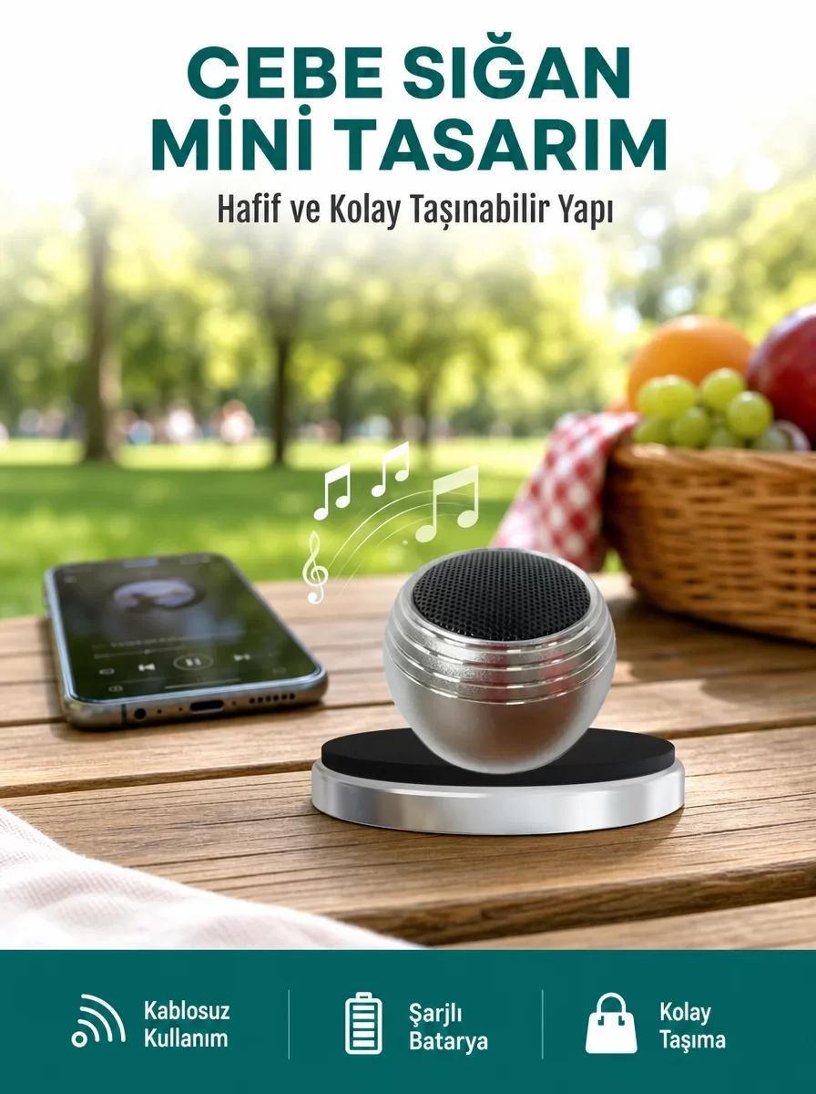 Cep Boy Bluetooth Hoparlör TWS Destekli Güçlü Ses Çıkışlı Yeni Nesil