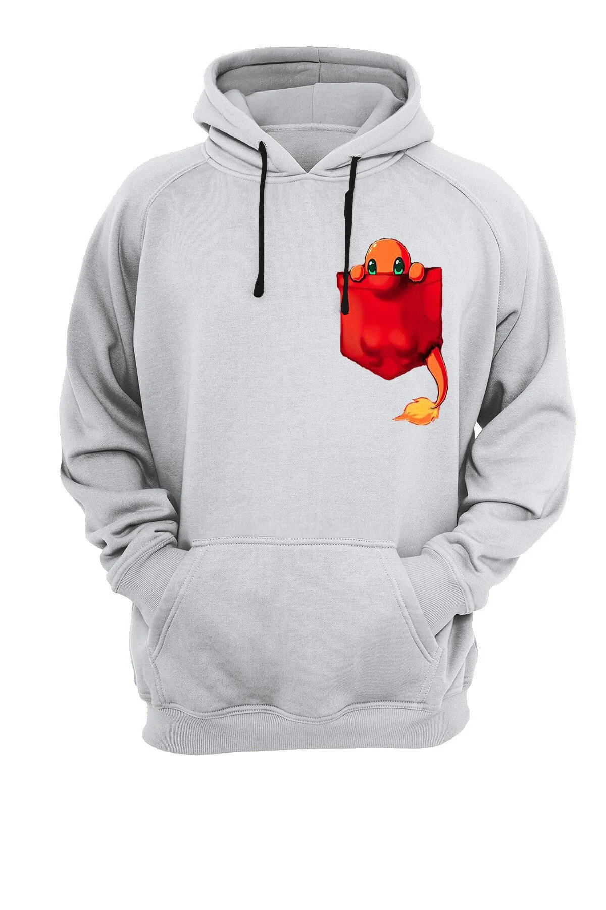 Cep Charmender Baskılı Fermuarsız Kapüşonlu Sweatshirt Cep Charmender Baskılı Fermuarsız Kapüşonlu Sweatshirt