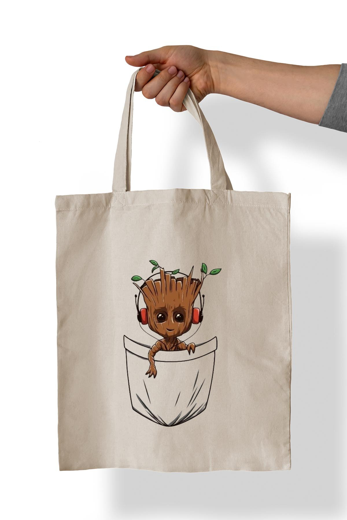 Remonz Cep Groot Baskili %100 Pamuk 35X38 Cm Bez Çanta