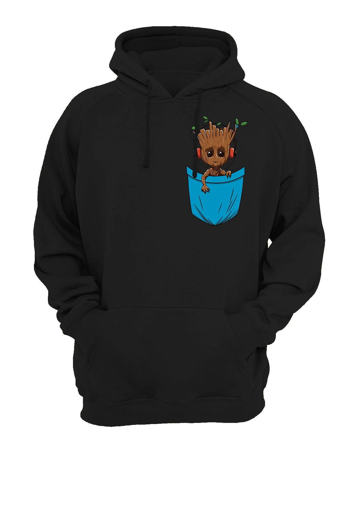 Cep Grooth Baskılı Fermuarsız Kapüşonlu Sweatshirt