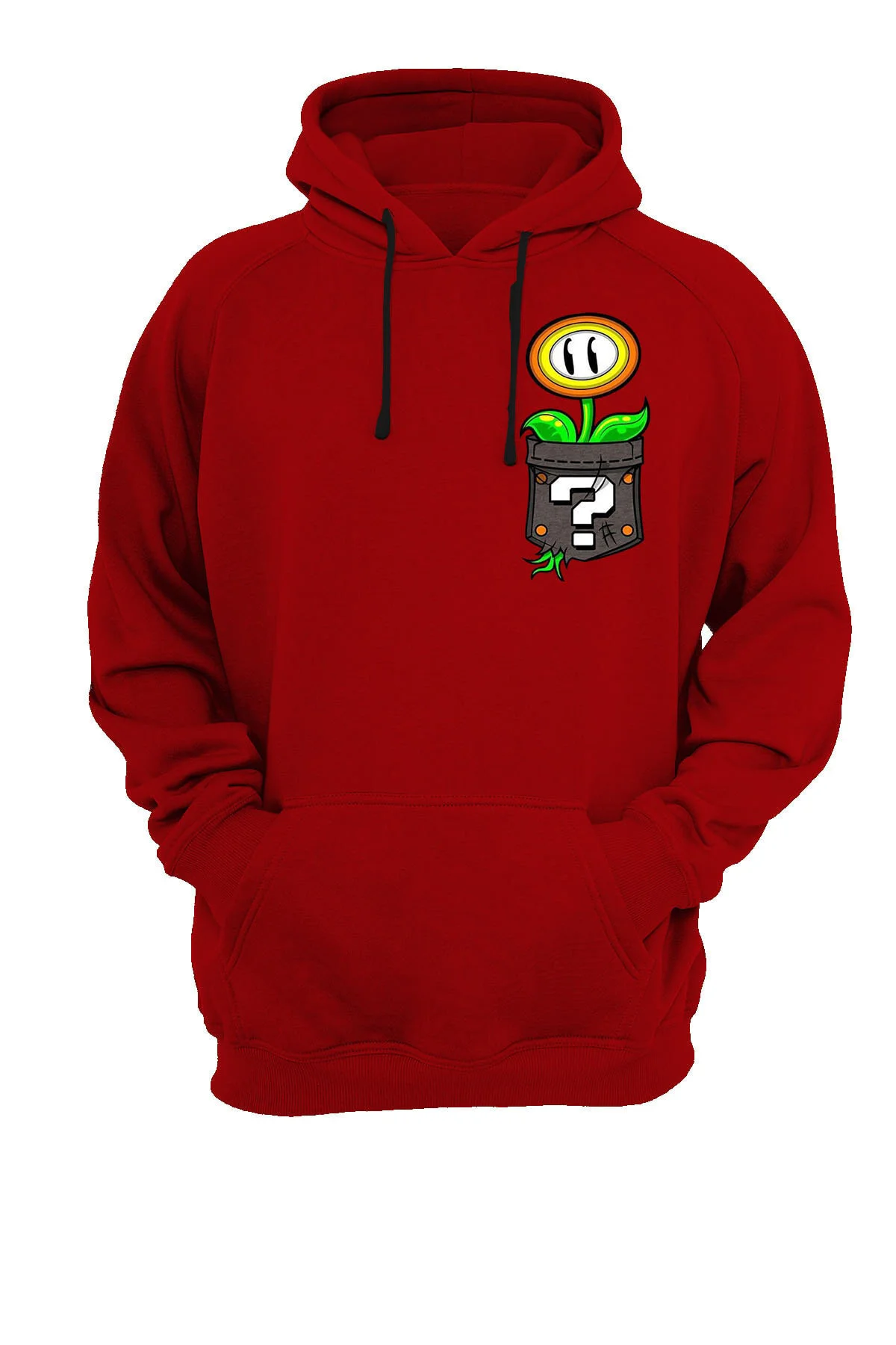 Cep Mario Baskılı Fermuarsız Kapüşonlu Sweatshirt