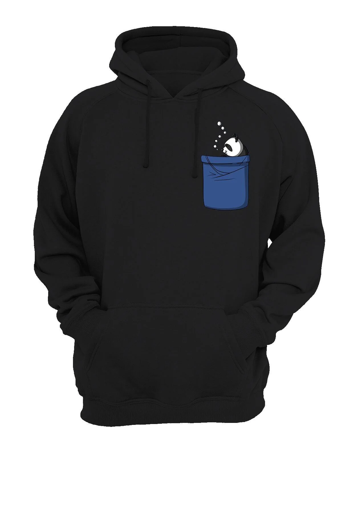 Cep Panda Baskılı Fermuarsız Kapüşonlu Sweatshirt