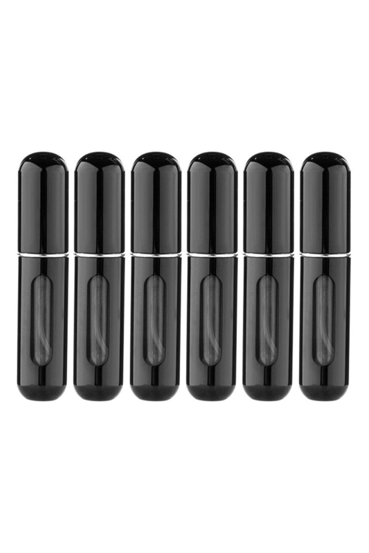 Cep Parfüm Şişesi 5 Ml Doldurulabilir Atomizer - 6 Adet Siyah
