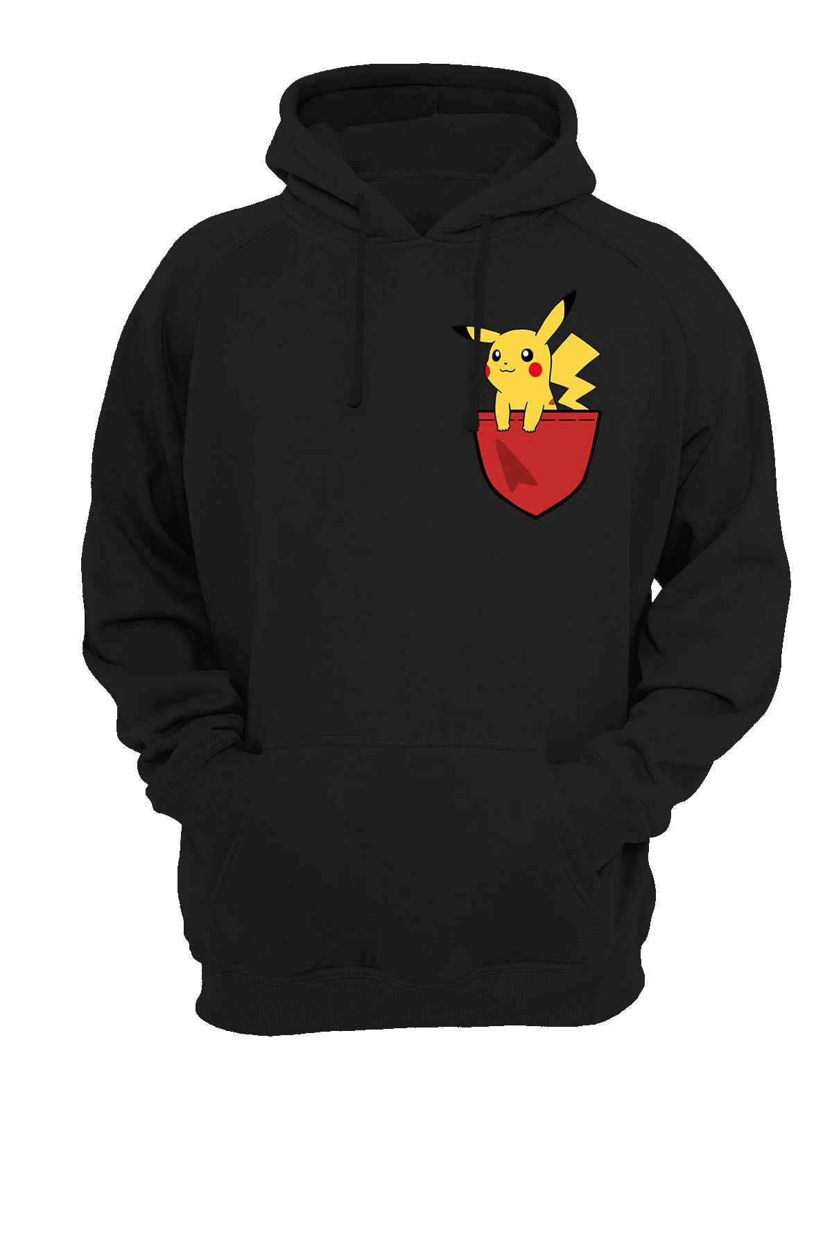 Cep Pikhacu Baskılı Fermuarsız Kapüşonlu Sweatshirt