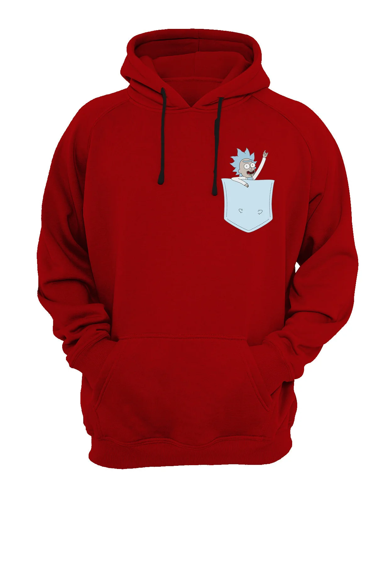 Cep Rick Baskılı Fermuarsız Kapüşonlu Sweatshirt