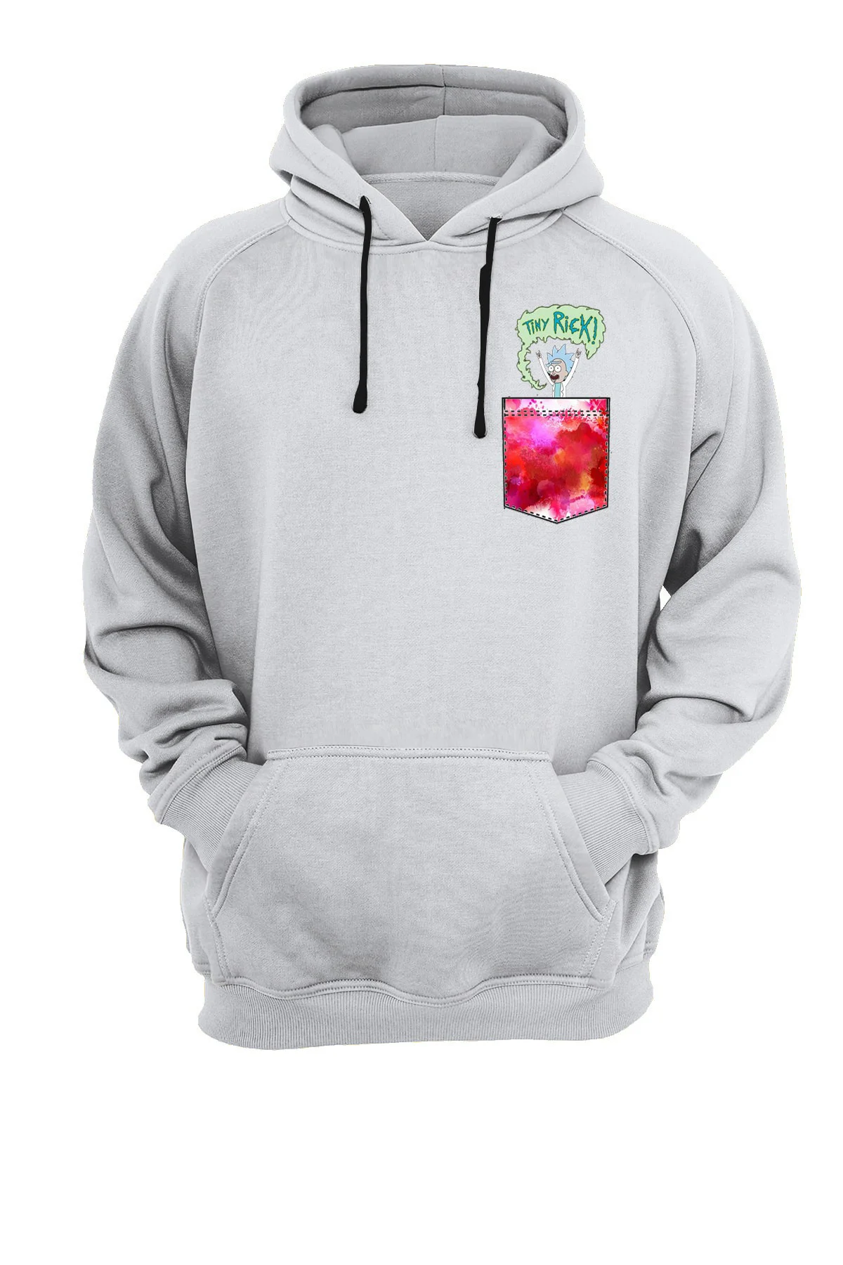 Cep Rick Baskılı Fermuarsız Kapüşonlu Sweatshirt