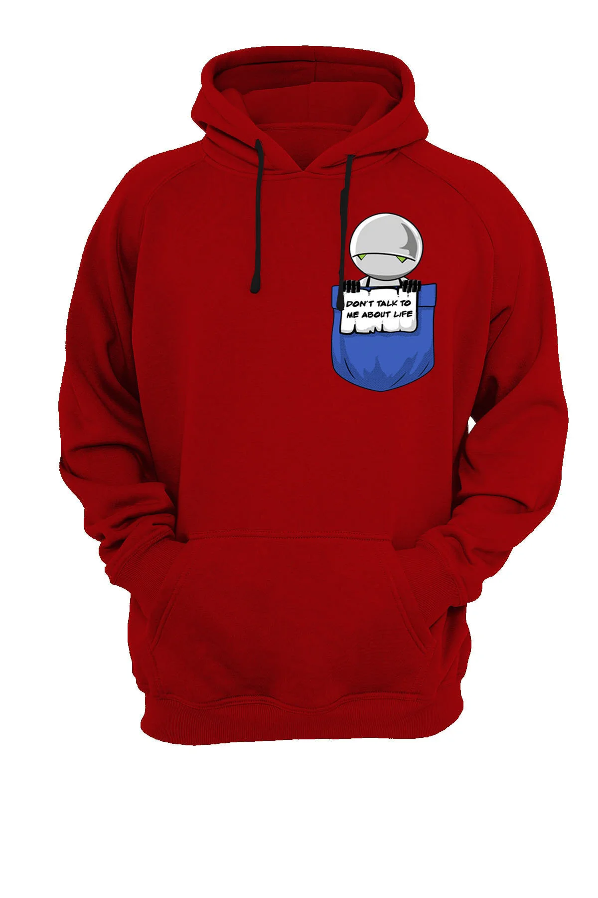 Cep Robot Baskılı Fermuarsız Kapüşonlu Sweatshirt