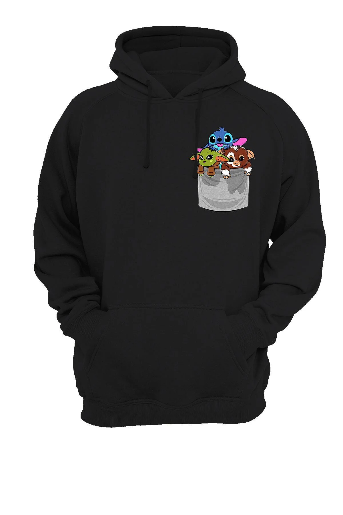 Cep Sevimli 3'lü Baskılı Fermuarsız Kapüşonlu Sweatshirt