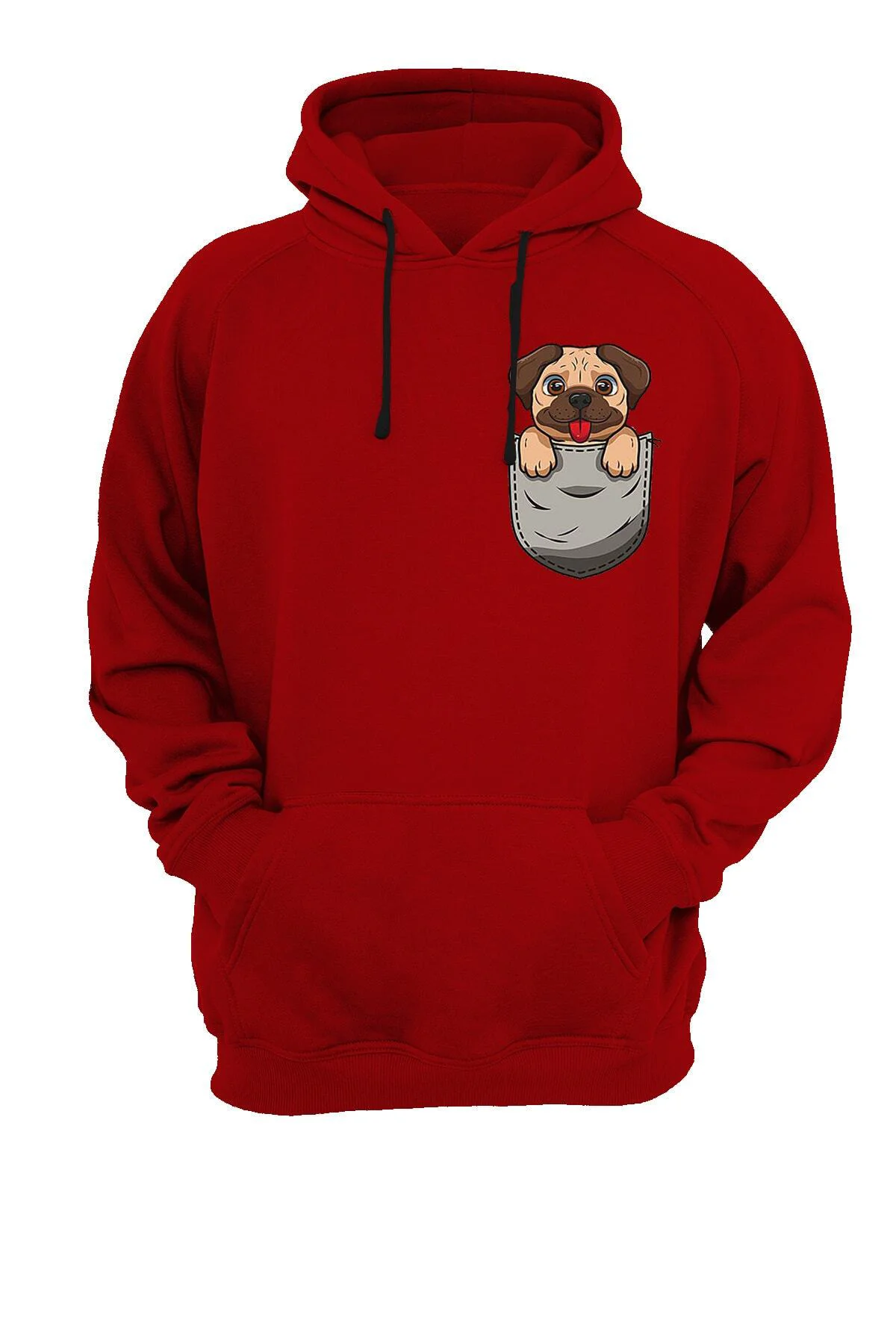 Cep Sevimli Köpek Baskılı Fermuarsız Kapüşonlu Sweatshirt Cep Sevimli Köpek Baskılı Fermuarsız Kapüşonlu Sweatshirt