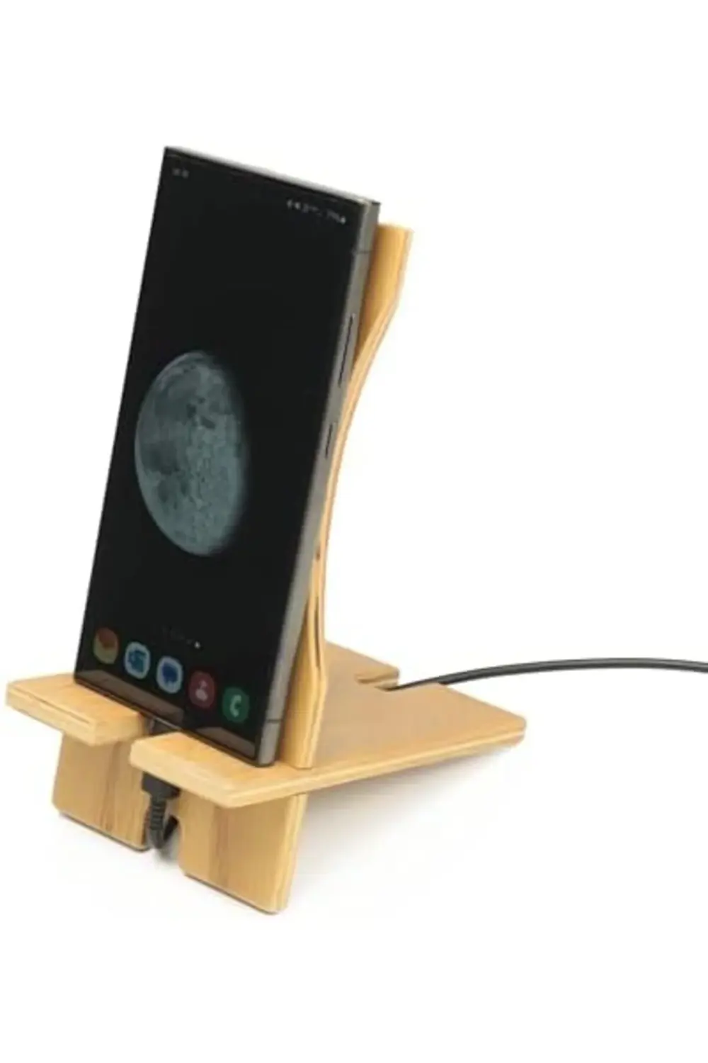 Cep Telefon Tutucu, çalışma masası, delikli, çıkarılabilir ahşap