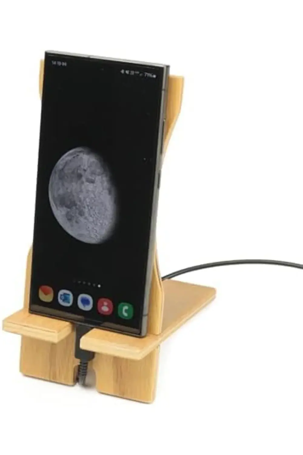 Cep Telefon Tutucu, çalışma masası, delikli, çıkarılabilir ahşap