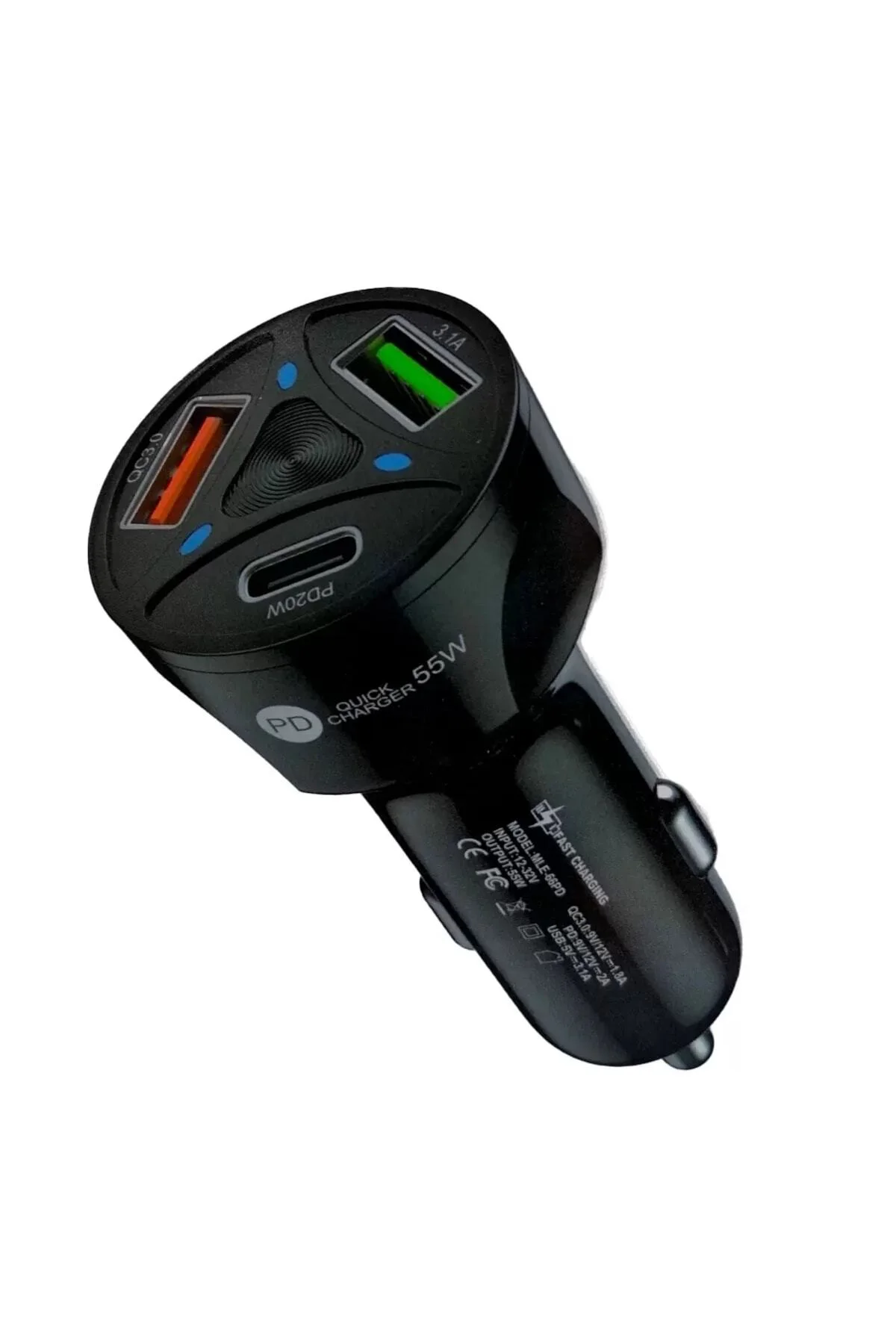 Cep Telefonu Araç Şarj Soketi 55w Quick Şarj Usb+type C Cep Telefonu Araç Şarj Soketi 55w Quick Şarj Usb+type C