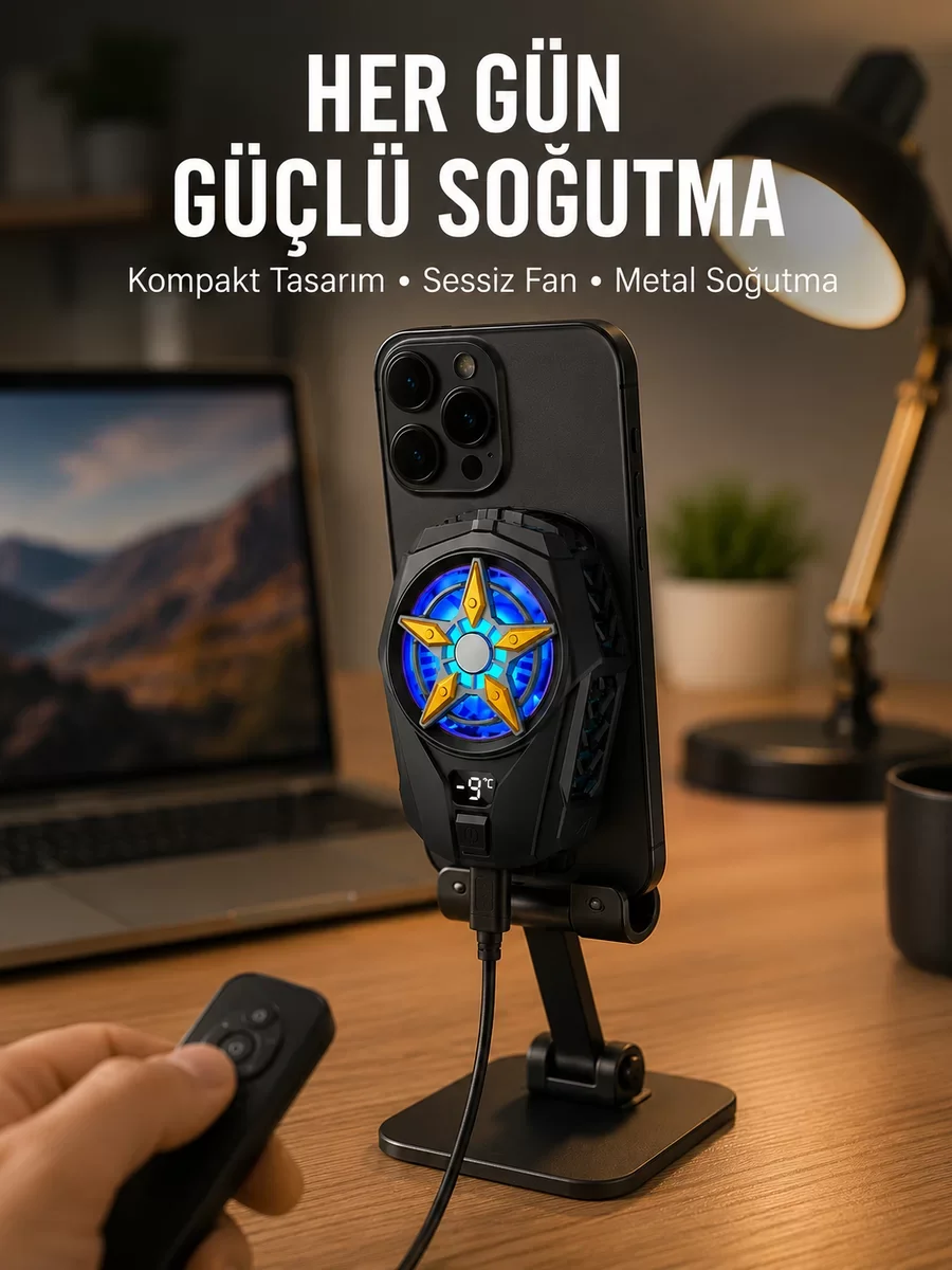 Cep Telefonu Radyatörü – Type-C 2 Vitesli Sessiz Soğutma Fanı Yeni Nesil