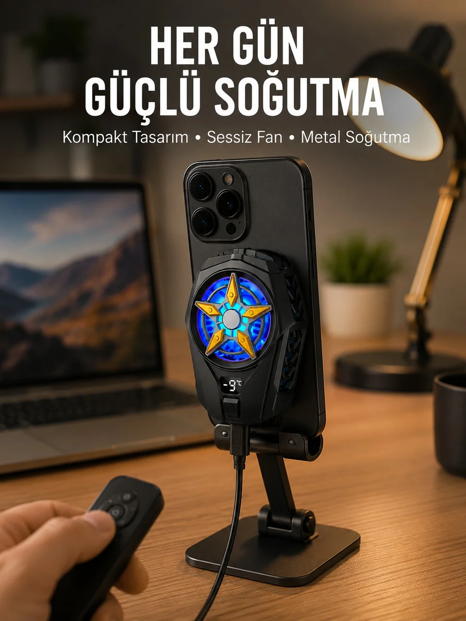 Cep Telefonu Radyatörü Type-c, 2 Vitesli, Sessiz Soğutma Fanı Yeni Nesil - Lisinya