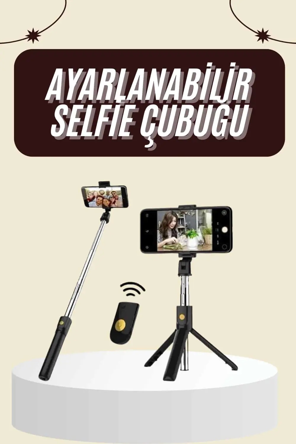 Cep Telefonu Tripod Standı Manyetik Selfie Sopa Bluetooth Uzaktan