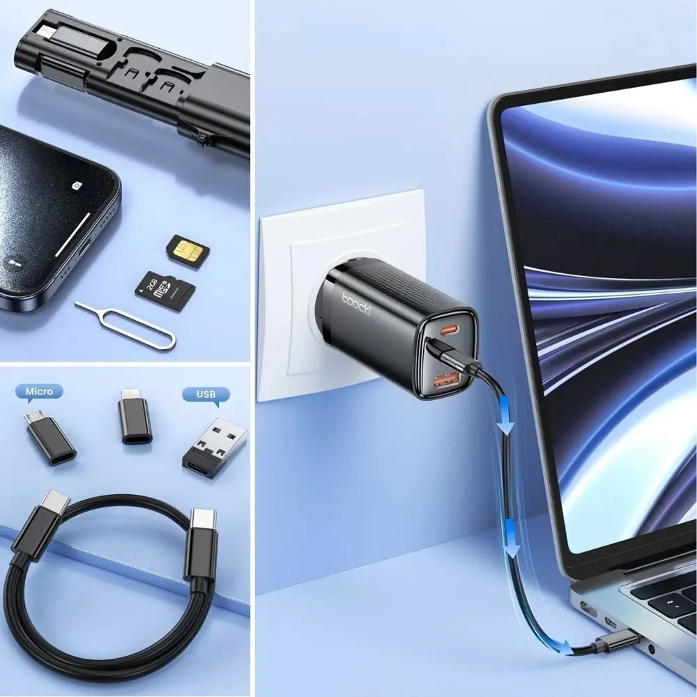 Cep Tipi 60W Bas Aç Type-C,İphone Şarj,Micro USB Hızlı Şarj Data 