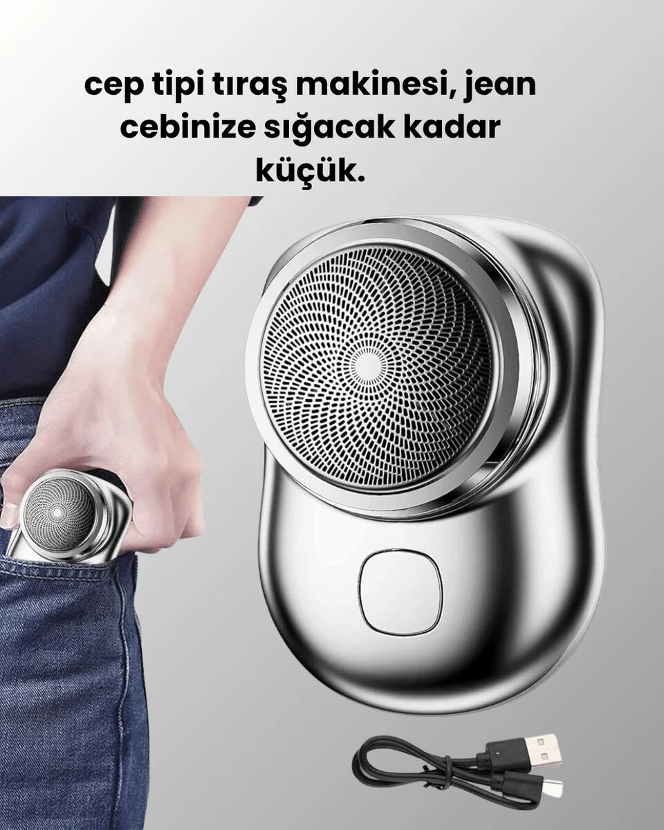 Cep Tipi Elektrikli Tıraş Makinesi – Güçlü Sessiz Su Geçirmez ve Ultra Taşınabilir