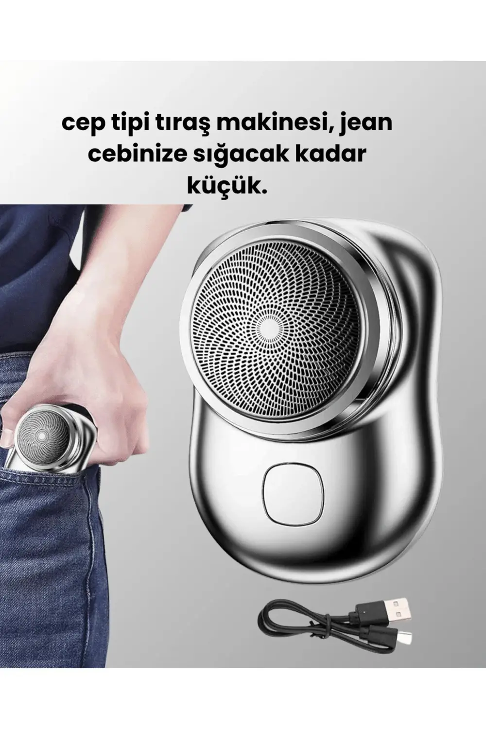 Cep Tipi Elektrikli Tıraş Makinesi – Güçlü, Sessiz, Su Geçirmez v