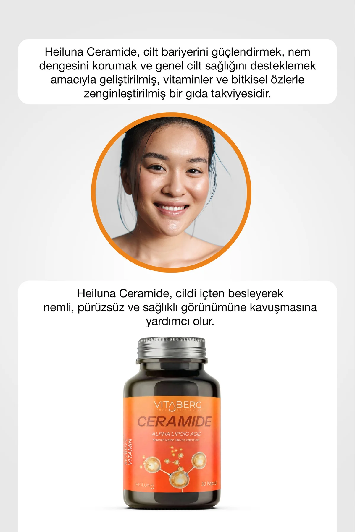 Ceramide 30 Kapsül | Seramid, Alfa Lipoik Asit, Vitamin C, B6 ve 