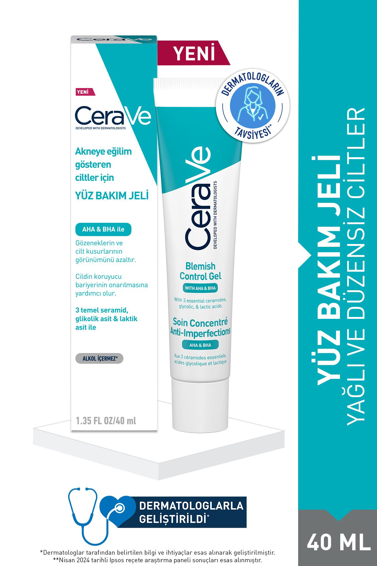 Cerave  Akneye Eğilimli Ciltler İçin Yüz Bakim Jeli 40 Ml