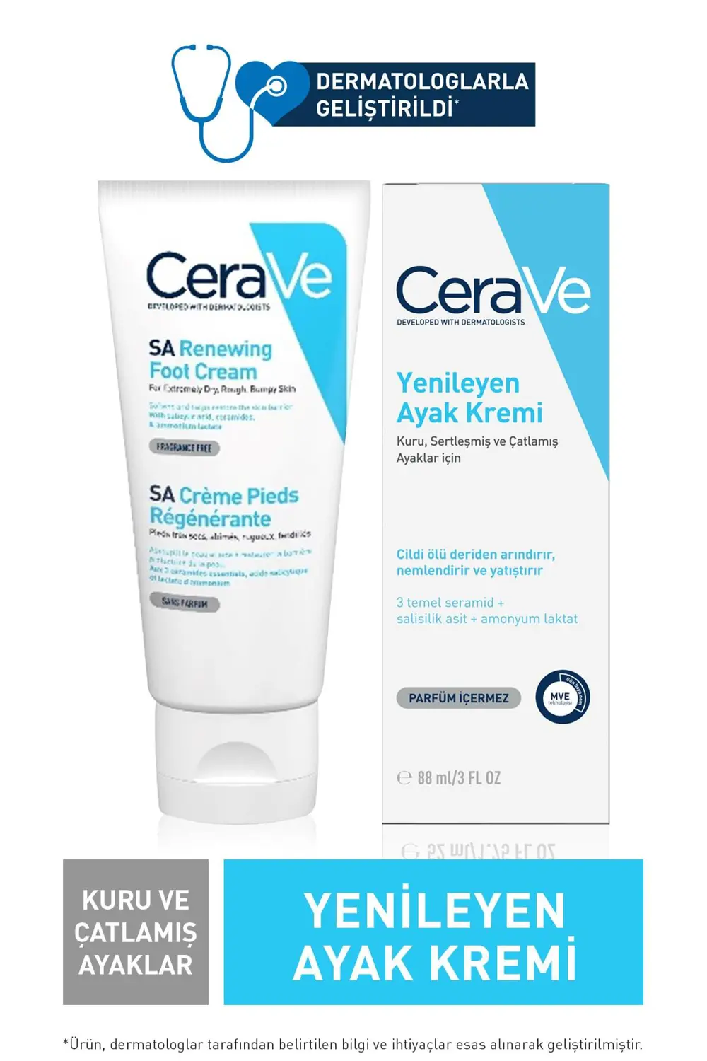 CeraVe Yenileyen Ayak Kremi 88 Ml 3337875597296 CeraVe Yenileyen Ayak Kremi 88 Ml 3337875597296