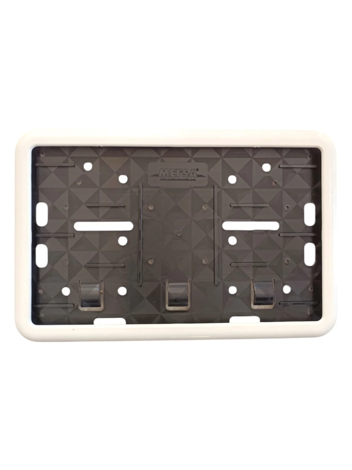 Çerçeveli Motor Plakalık Plaka Altlığı Beyaz 17x26 cm Çerçeveli Motor Plakalık Plaka Altlığı Beyaz 17x26 cm