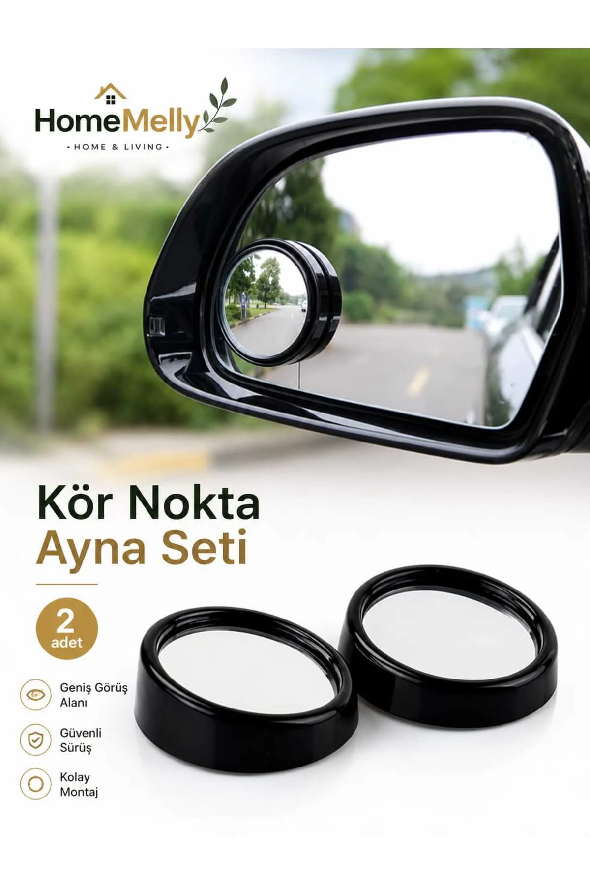 Çerçeveli Oto Araç Kör Nokta Ayna Seti, 2'li Net Görüş Kör Nokta Aynası
