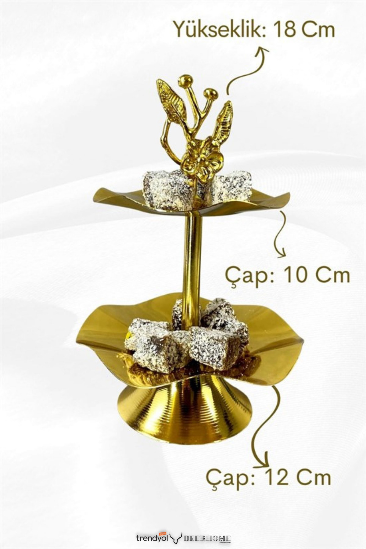 Passionis Çerezlik Kahve Yanı Ayaklı Japon Gülü Ayaklı Sunumluk Şekerlik Çe