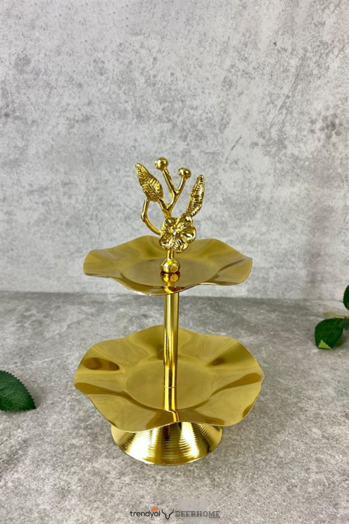 Passionis Çerezlik Kahve Yanı Ayaklı Japon Gülü Ayaklı Sunumluk Şekerlik Çe