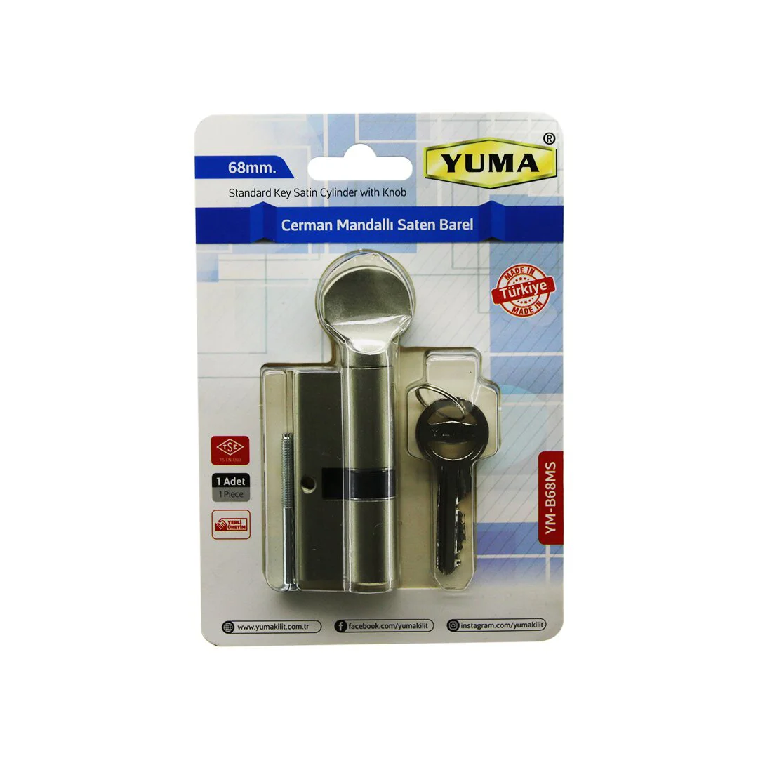 Cerman Mandallı Saten Barel Kilit 68MM YM-B68MS Cerman Mandallı Saten Barel Kilit 68MM YM-B68MS