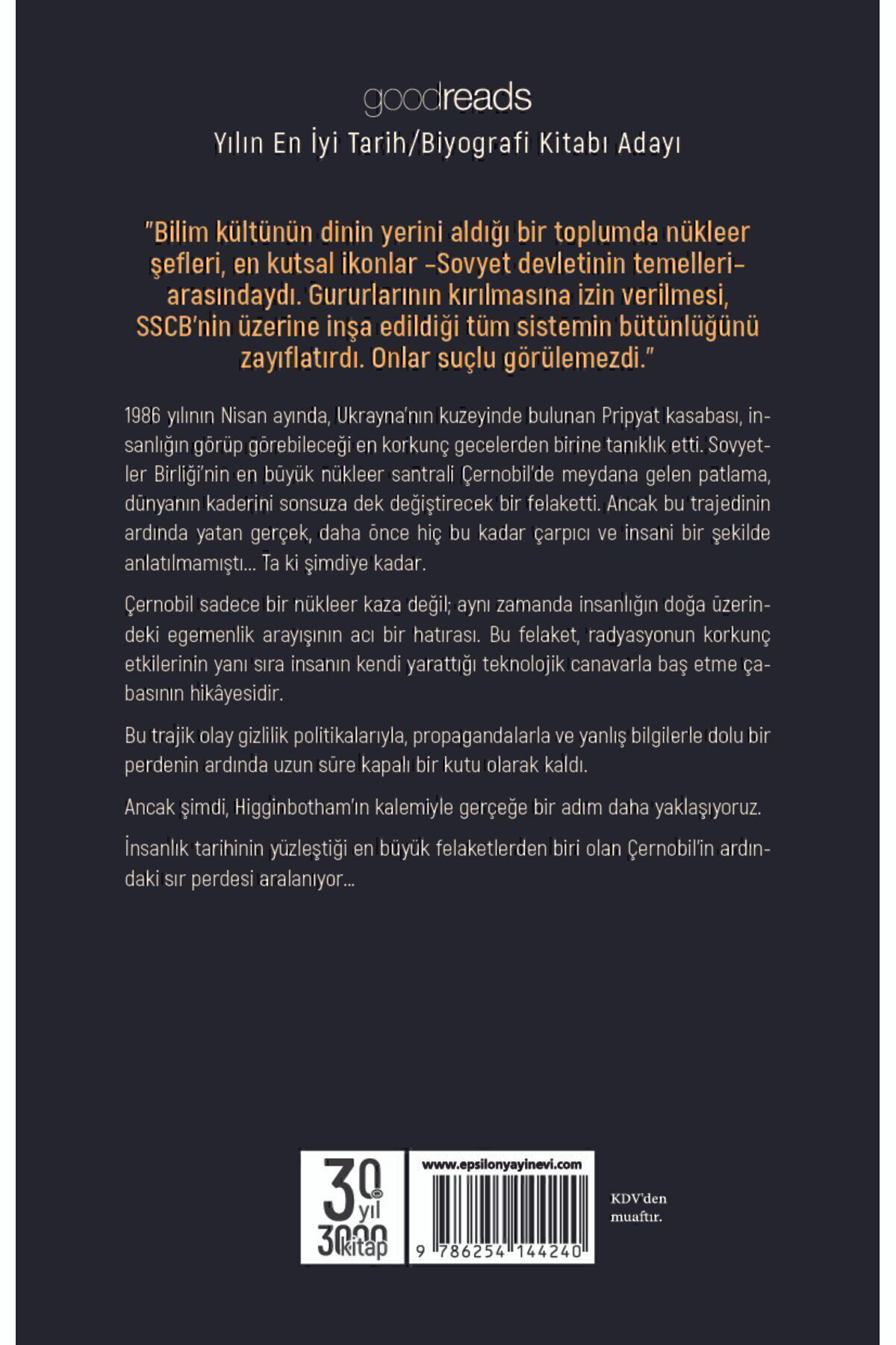 Epsilon Yayınevi Çernobil'de Gece Yarısı - Adam Higginbotham