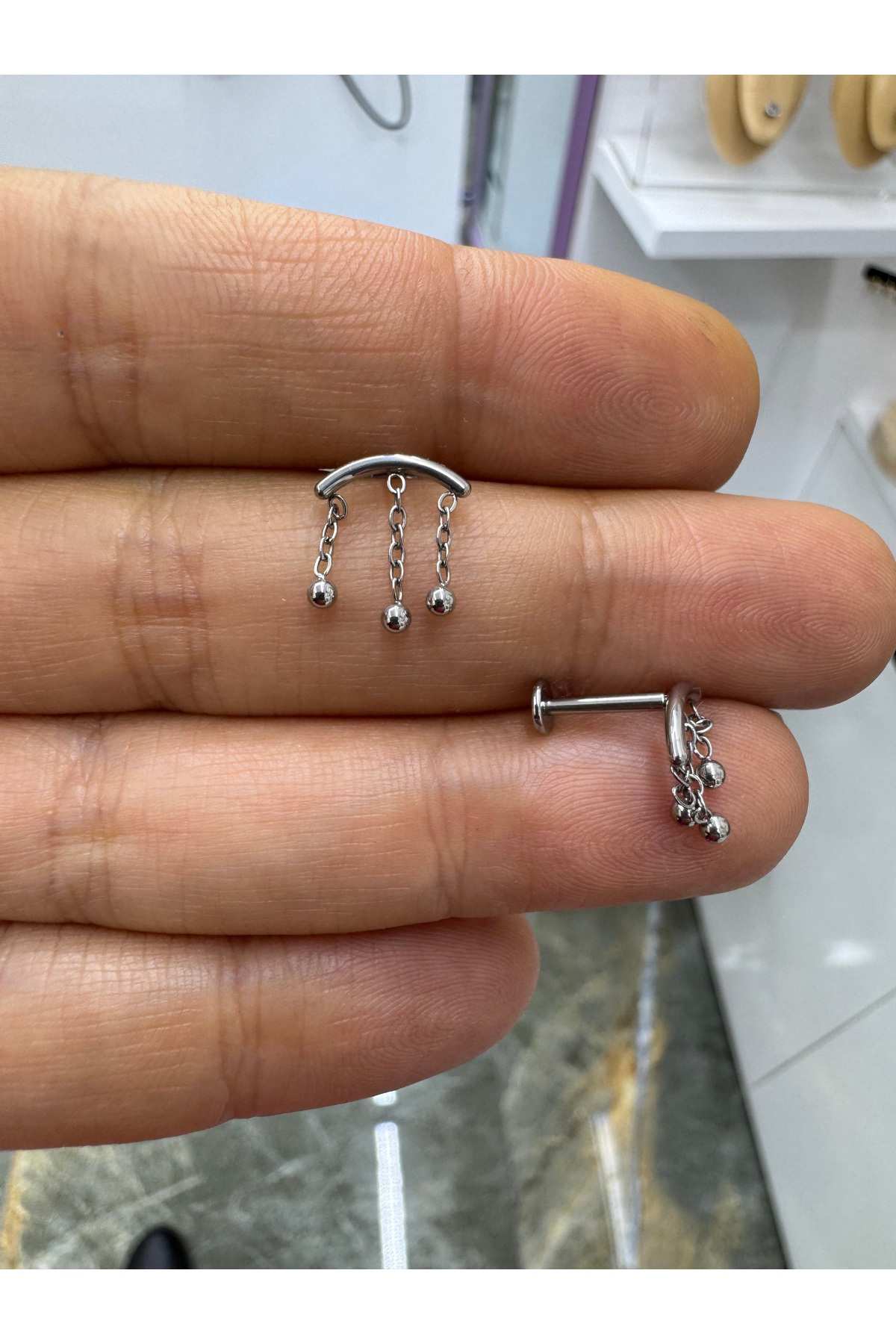 Cerrahi çelik 1 adet hidden helix conch flat helix  uyumlu piercing