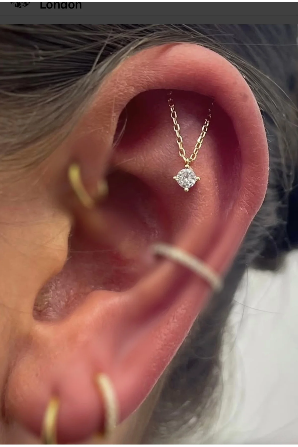 Cerrahi Çelik 1 adet hidden helix flat helix lobe uyumlu piercing