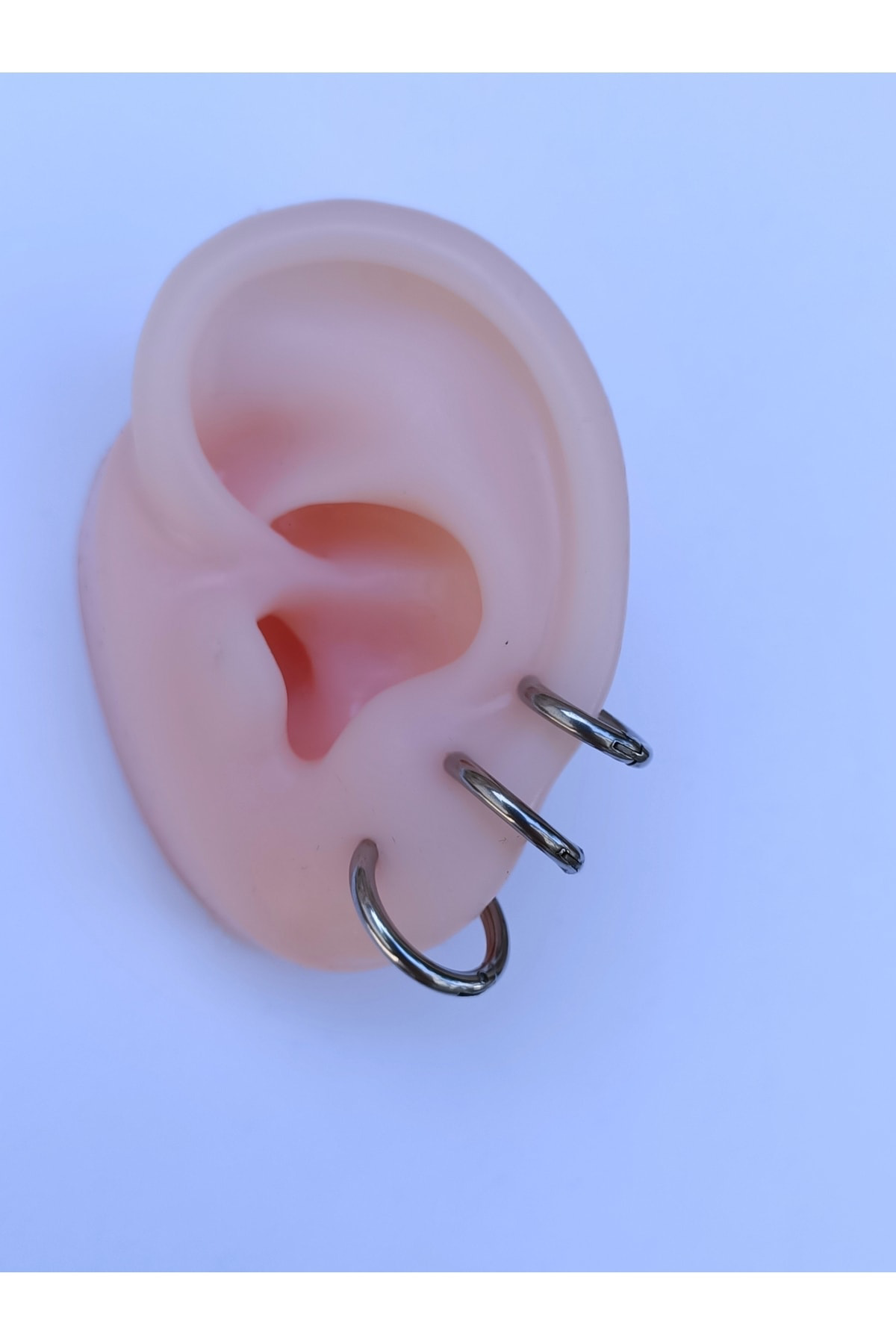 Arescollection Cerrahi Çelik 3 Boy Halka Küpe Seti