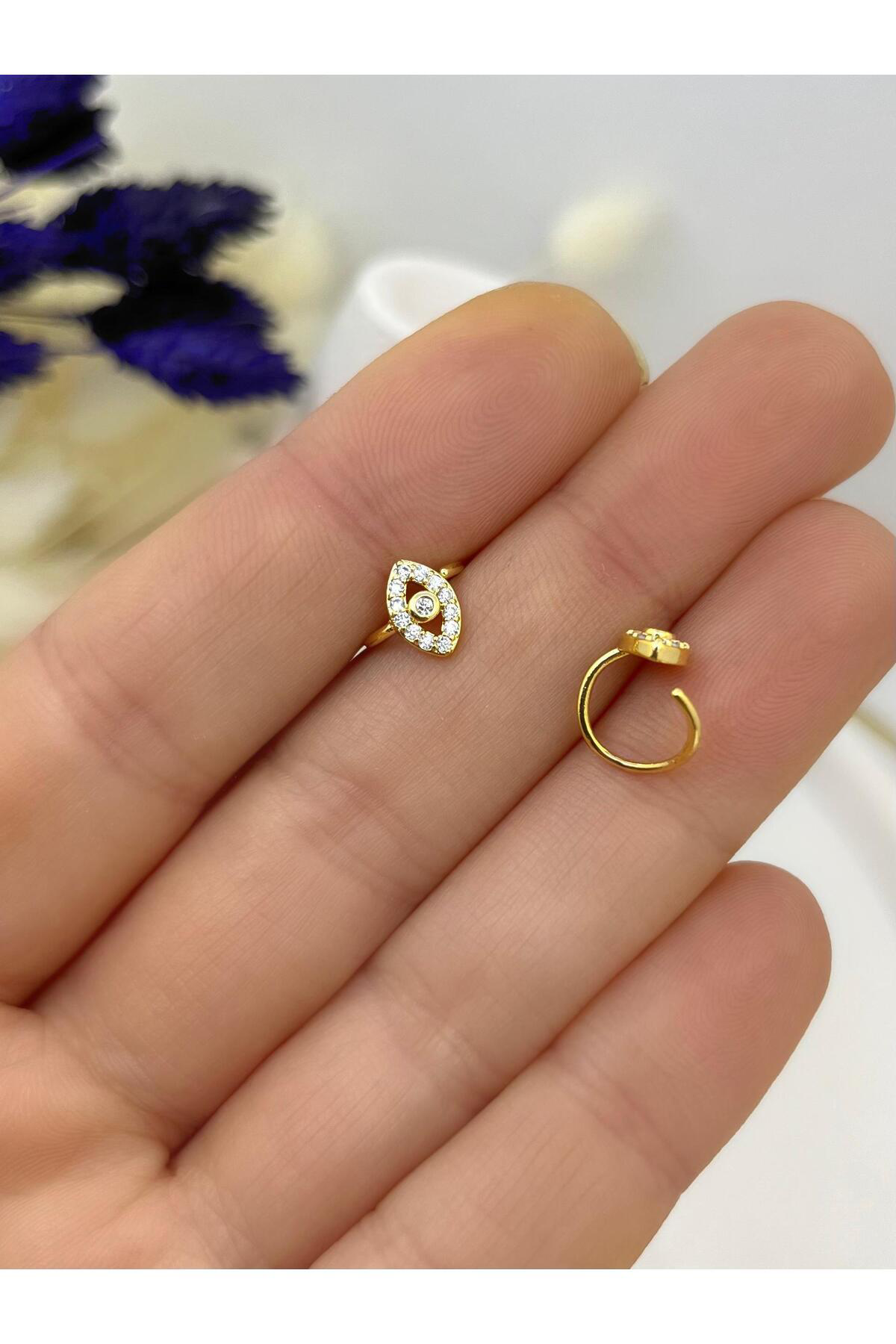 Arescollection Cerrahi Çelik Burun Helix Kikirdak Uyumlu Zirkon Taşli Halka Hizm