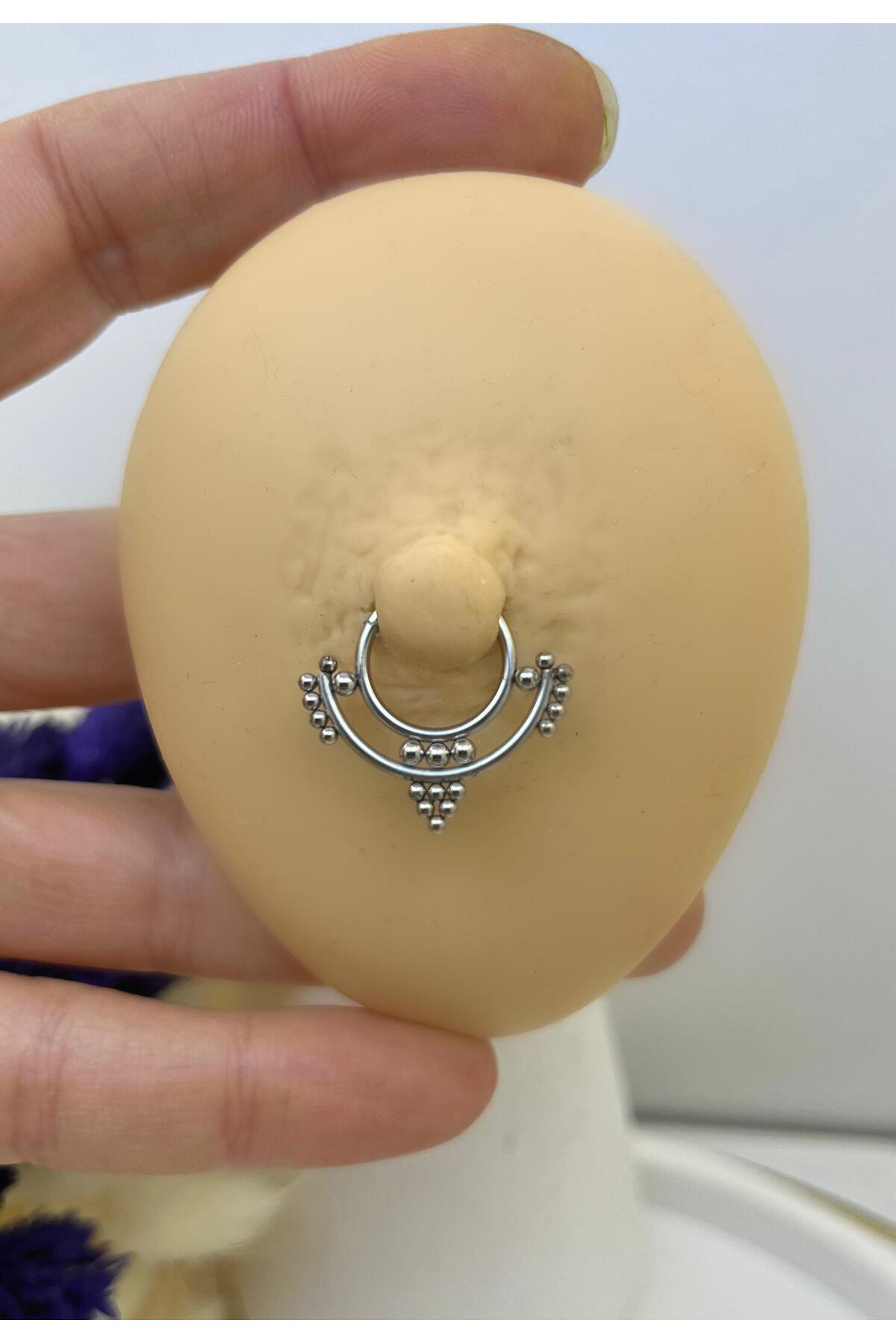 CERRAHİ ÇELİK DAİTH SEPTUM NİPPLE UYUMLU 1 ADET  MENTEŞELİ HALKA 