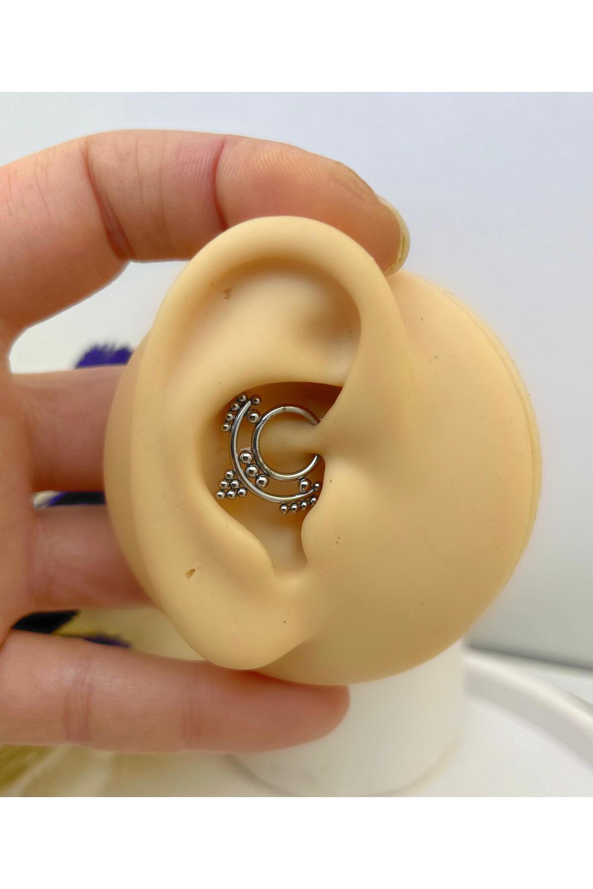 CERRAHİ ÇELİK DAİTH SEPTUM NİPPLE UYUMLU 1 ADET  MENTEŞELİ HALKA 