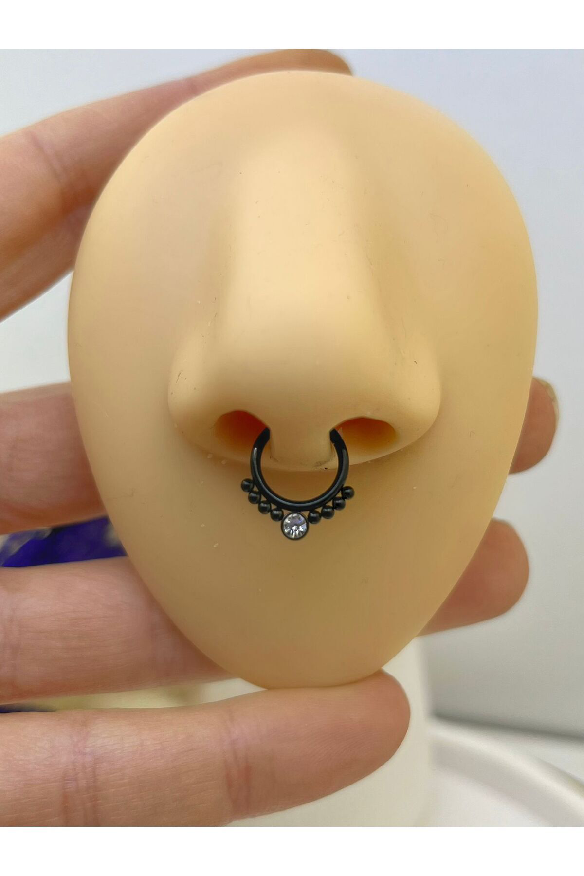 CERRAHİ ÇELİK  DAİTH SEPTUM UYUMLU 1 ADET  MENTEŞELİ HALKA PİERCİ