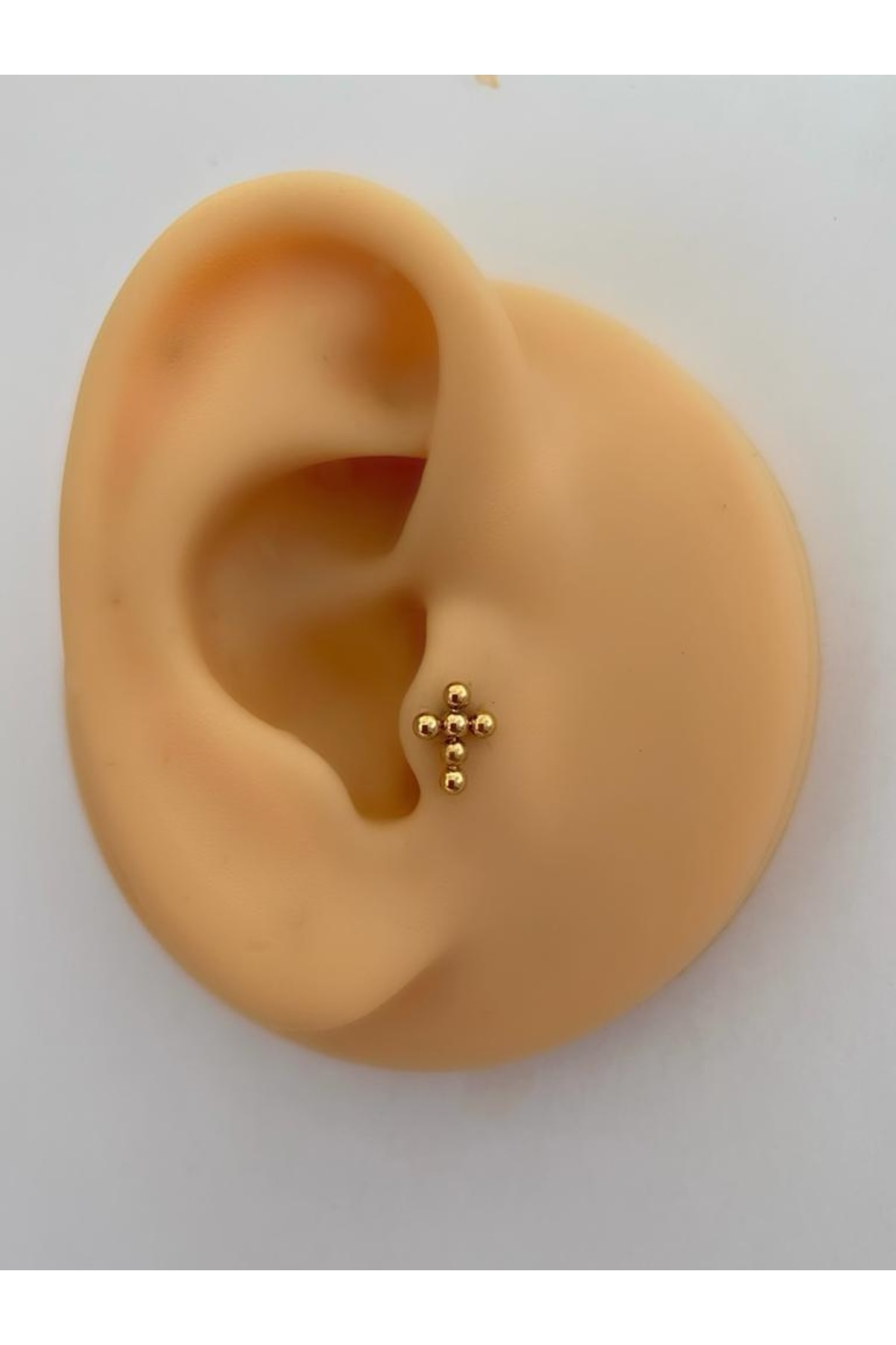 Arescollection Cerrahi Çelik Gold Haç Piercing